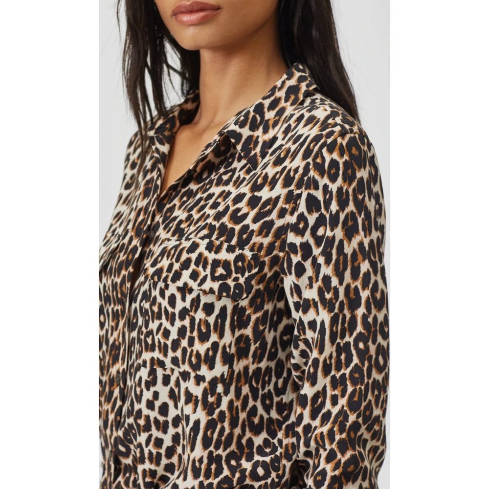 Equipment ~ Silk Slim Signature Long Sleeve Button Up Shirt Blouse - Picture 2 of 7